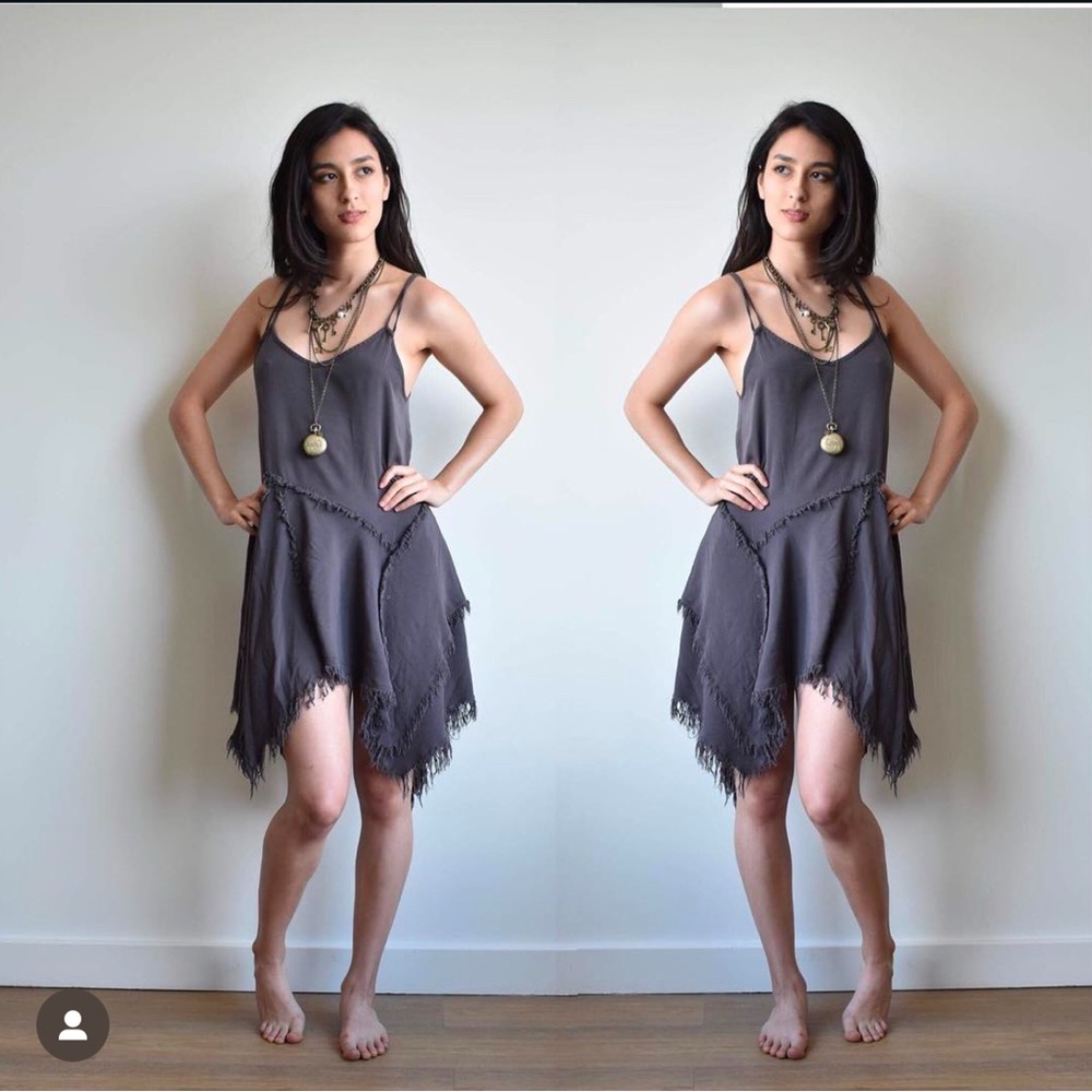 Free People XS Grey Slip whimsigoth Fairycore Goblincore
